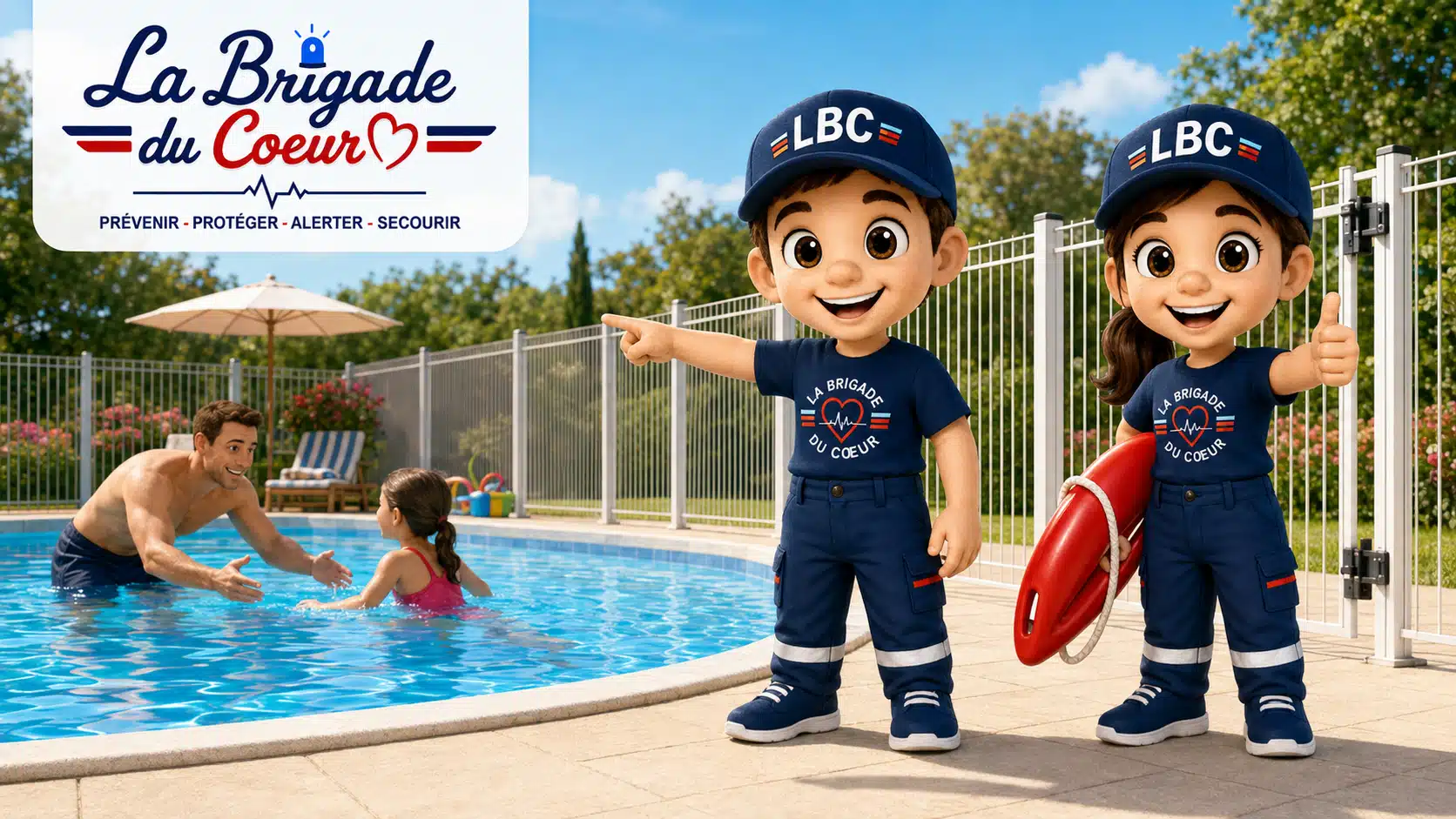 Prévenir les noyades chez les enfants grâce à la surveillance d’un adulte près d’une piscine